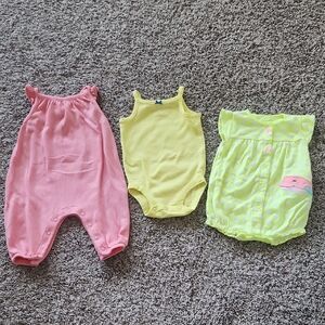 Carter's Pink and Yellow Baby One-Piece Set - 3 Pack